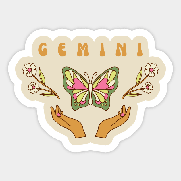 Hippie Aesthetic Gemini Art Sticker by rosiemoonart